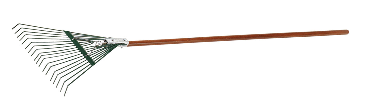 18" Rake Wood Handle steel spring tine